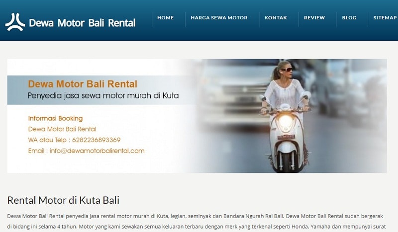 17 Tempat Sewa Motor di Bali dan Harganya