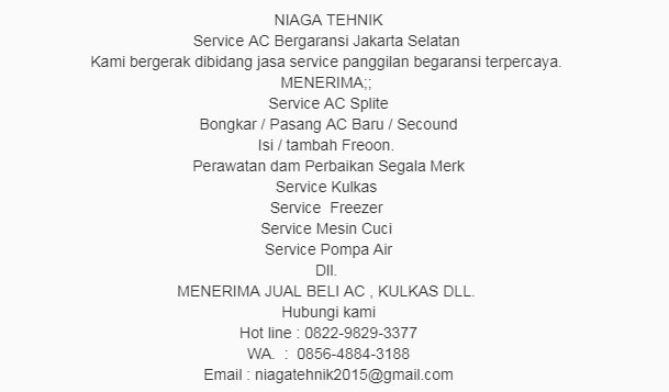 Service AC Jakarta Selatan - Harga, Alamat dan Nomor Telepon