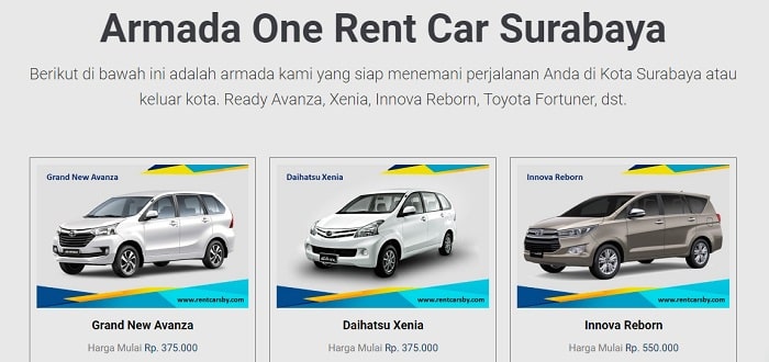 Review dan Harga One Rent Car Surabaya